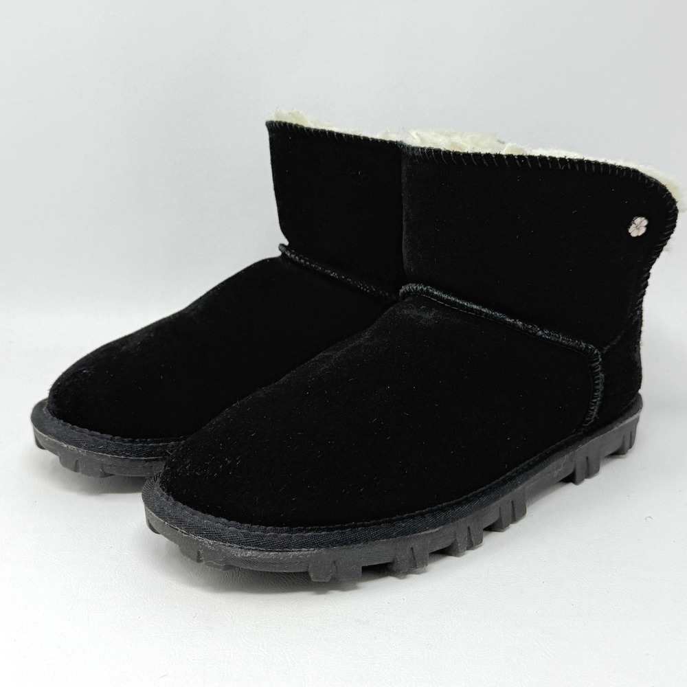 Tommy Bahama Afet Womens 9‎ Black Suede Ankle Boots Faux Shearling Indie Street